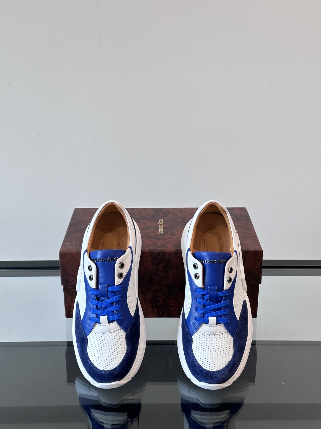 Stefano Ricci Leather Sneakers: Stylish, Breathable Design for Everyday Wear 7 cmp i1750065181463 9780 0 5