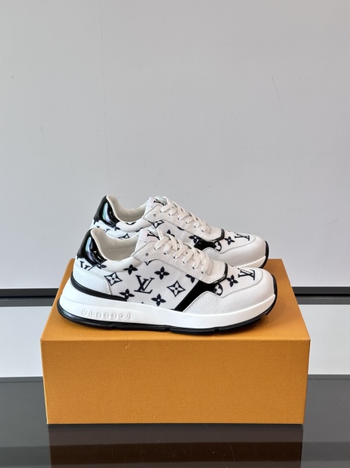 Louis Vuitton Men's White Leather and Fabric Casual Sneakers Size 39-44 1 Louis Vuitton Men's White Leather and Fabric Casual Sneakers Size 39-44