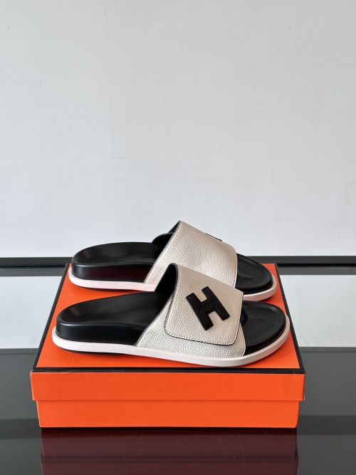 Hermes Men's Premium Leather Slides - Comfortable & Stylish 1 Hermes Men's Premium Leather Slides - Comfortable & Stylish