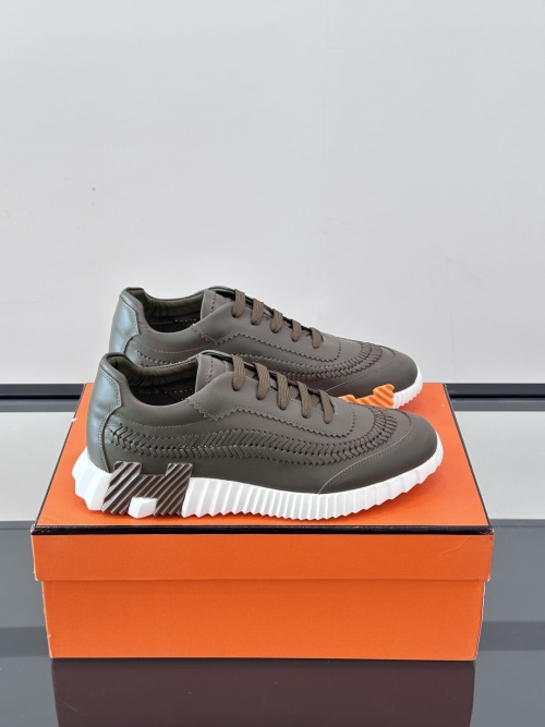 Hermes Classic Casual Sneakers - High-Tech Canvas & Suede, Iconic 'H' Design