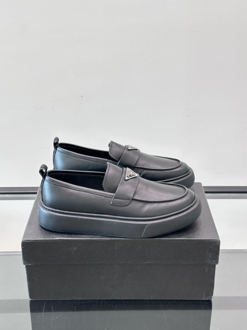 Prada Leather Loafers with Rubber Sole - Classic Style & Comfort 1 Prada Leather Loafers with Rubber Sole - Classic Style & Comfort