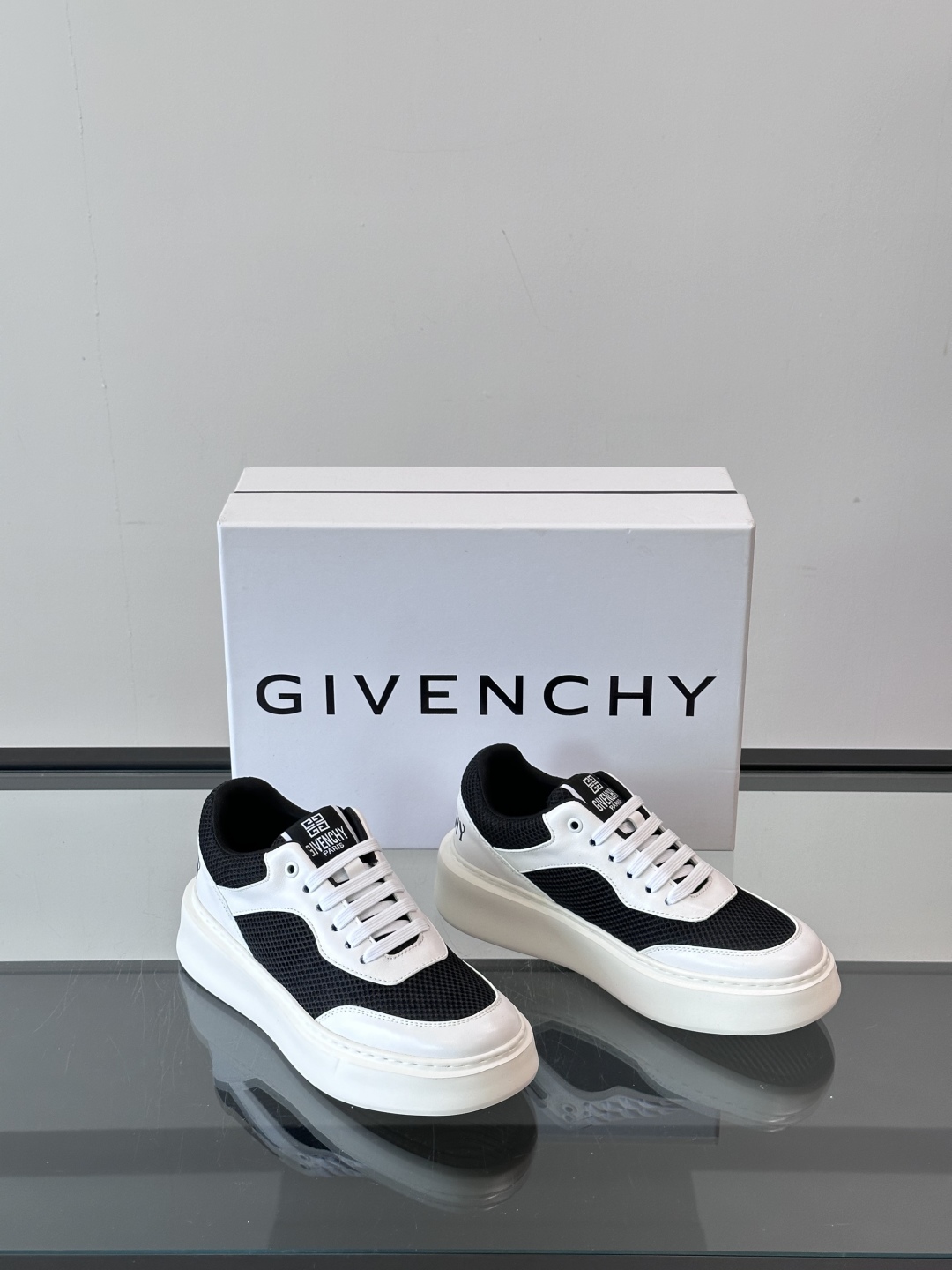 ▫️Gv *y～全新GIV 1男士厚底增高休闲运动鞋，鞋面高品质小牛皮拼接透气布面制成！上脚效果帅气有型