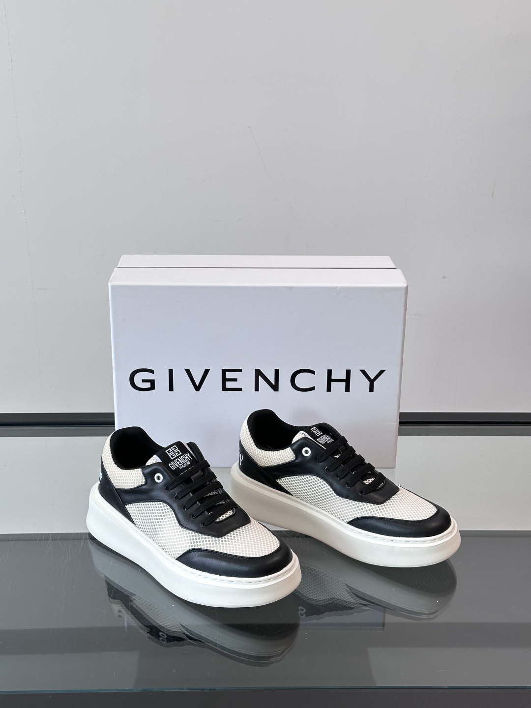 ▫️Gv *y～全新GIV 1男士厚底增高休闲运动鞋，鞋面高品质小牛皮拼接透气布面制成！上脚效果帅气有型