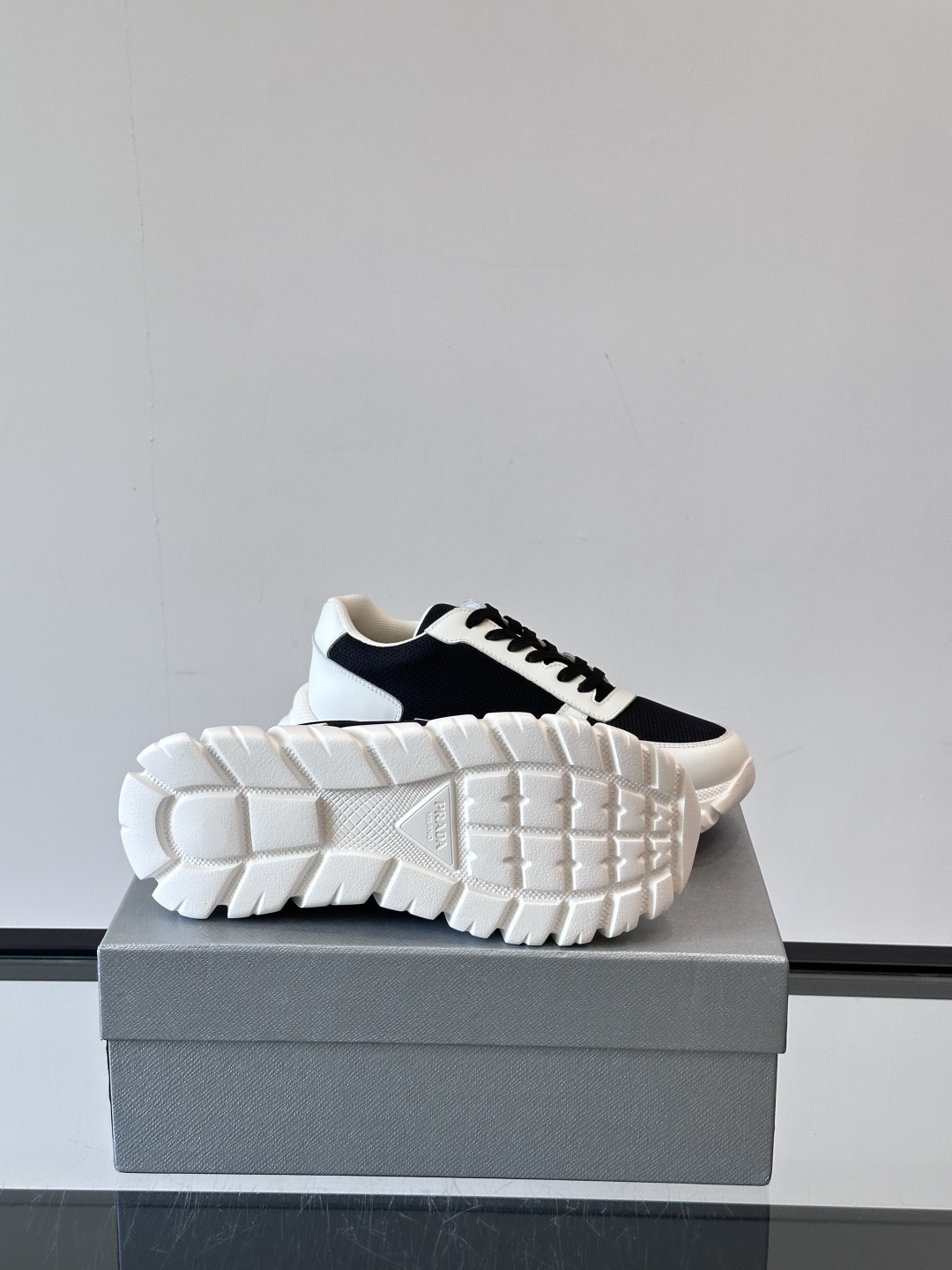 Prada Men's Nappa Leather Sneakers with Embossed Logo, Lightweight Rubber Sole 10 cmp i1754989451557 1526 0 8