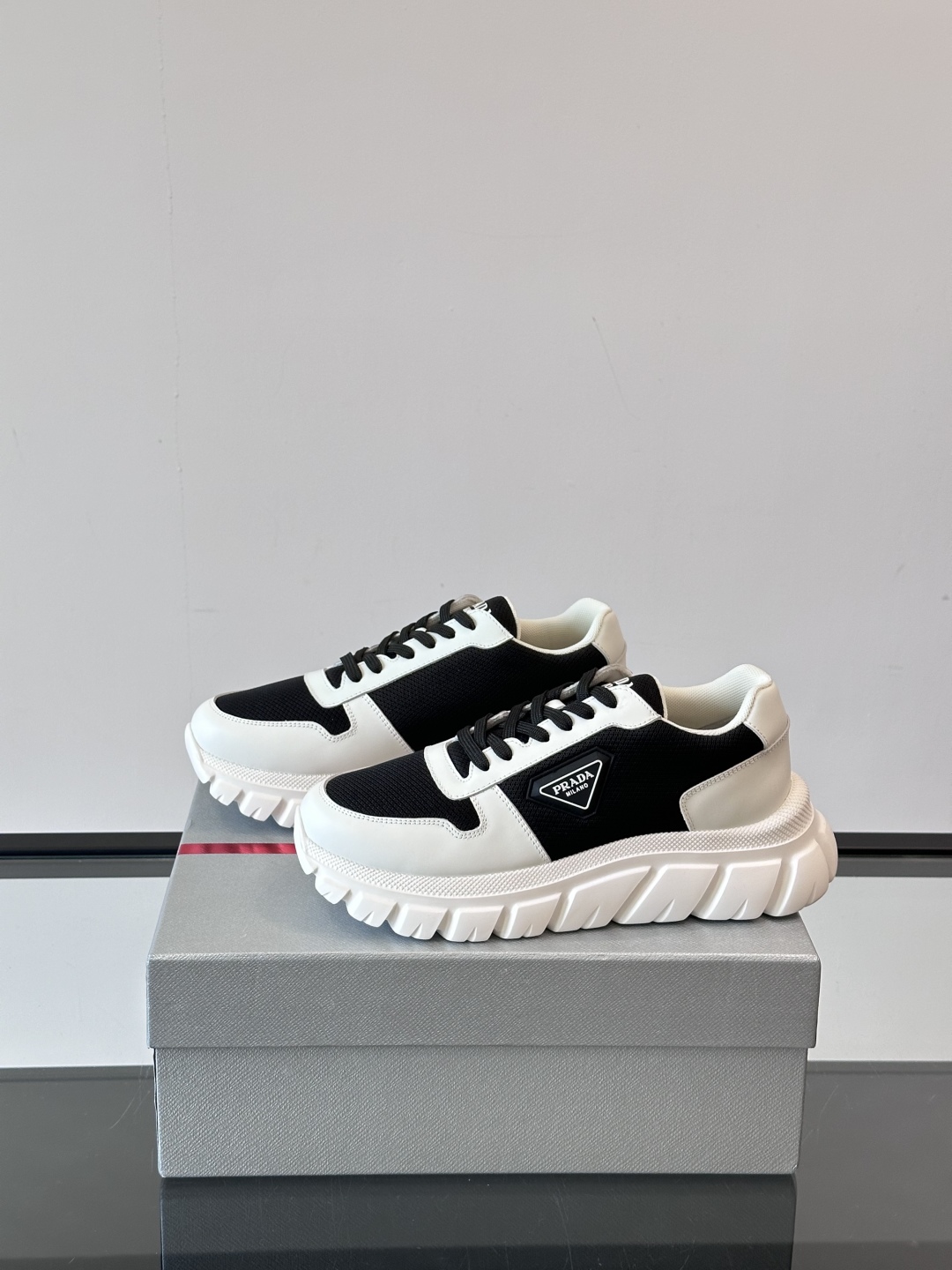 Prada Men's Nappa Leather Sneakers with Embossed Logo, Lightweight Rubber Sole 4 cmp i1754989451581 7994 0 2
