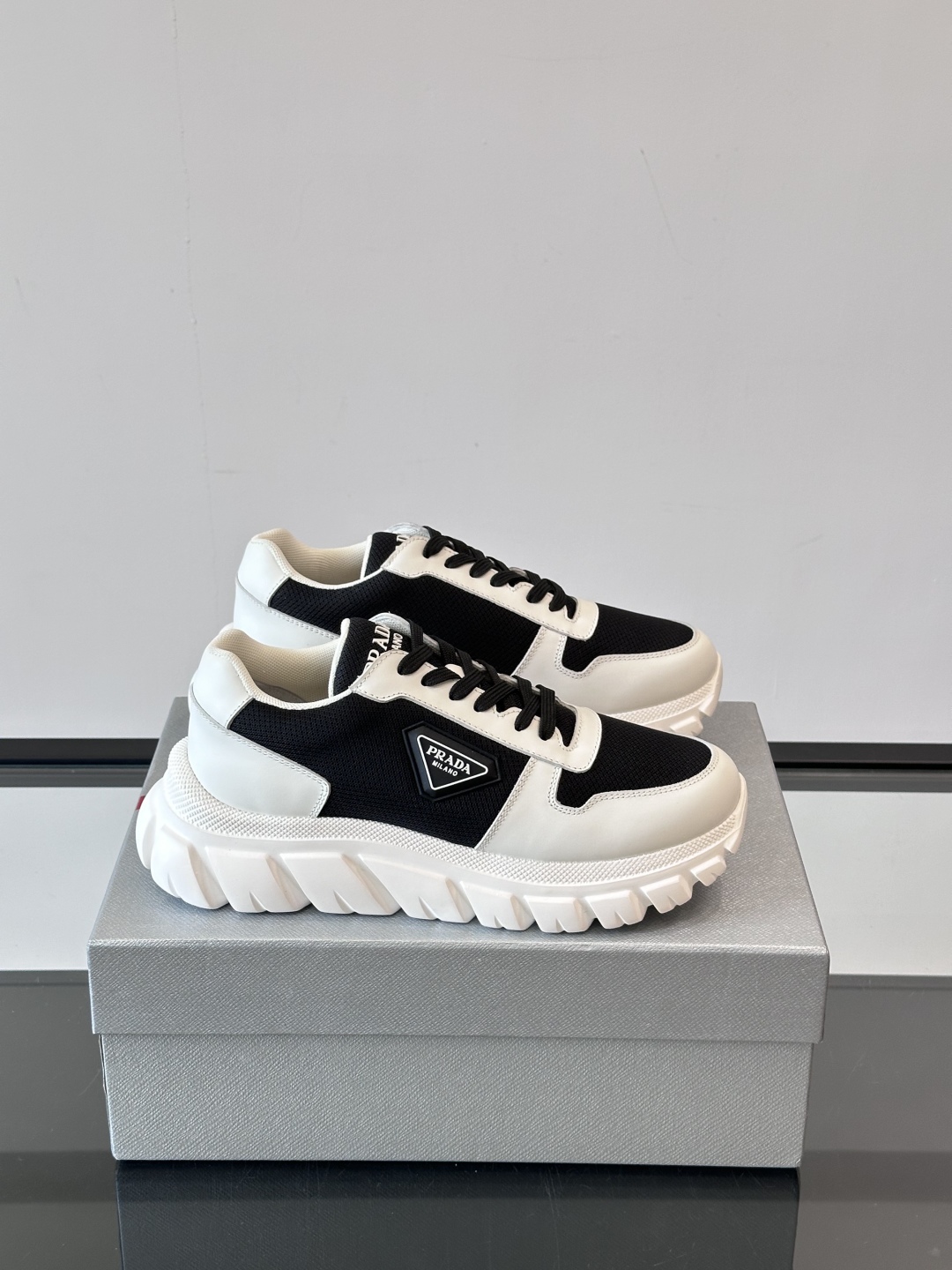 Prada Men's Nappa Leather Sneakers with Embossed Logo, Lightweight Rubber Sole 2 cmp i1754989453537 3285 0 0