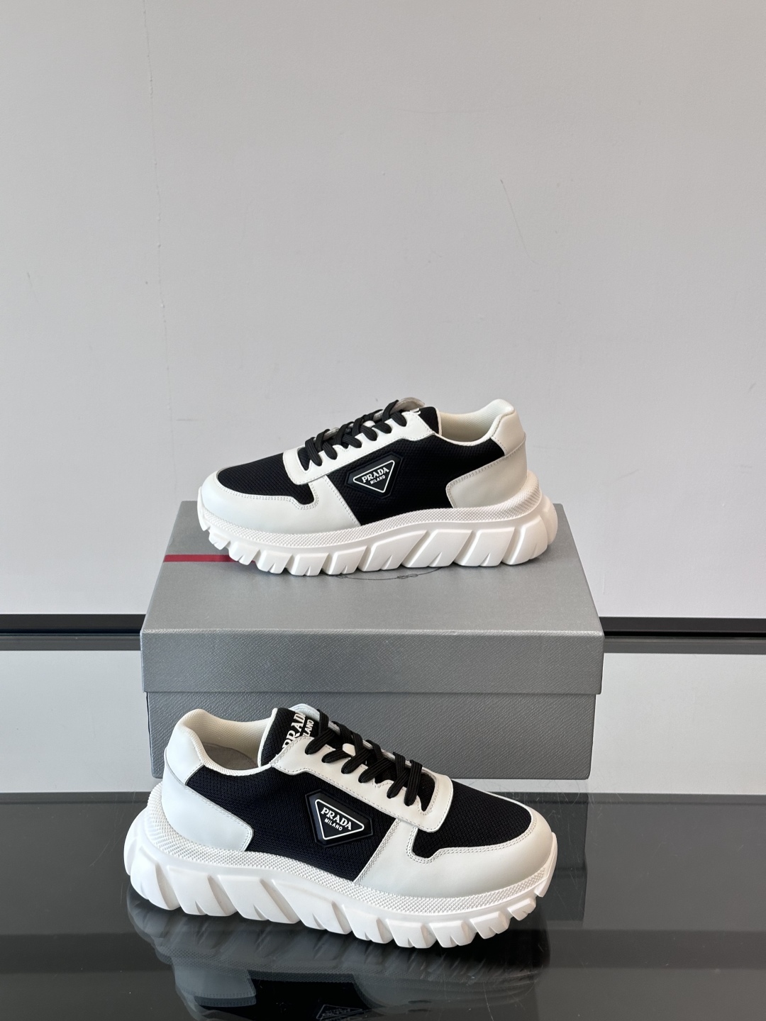 Prada Men's Nappa Leather Sneakers with Embossed Logo, Lightweight Rubber Sole 5 cmp i1754989453579 7333 0 3