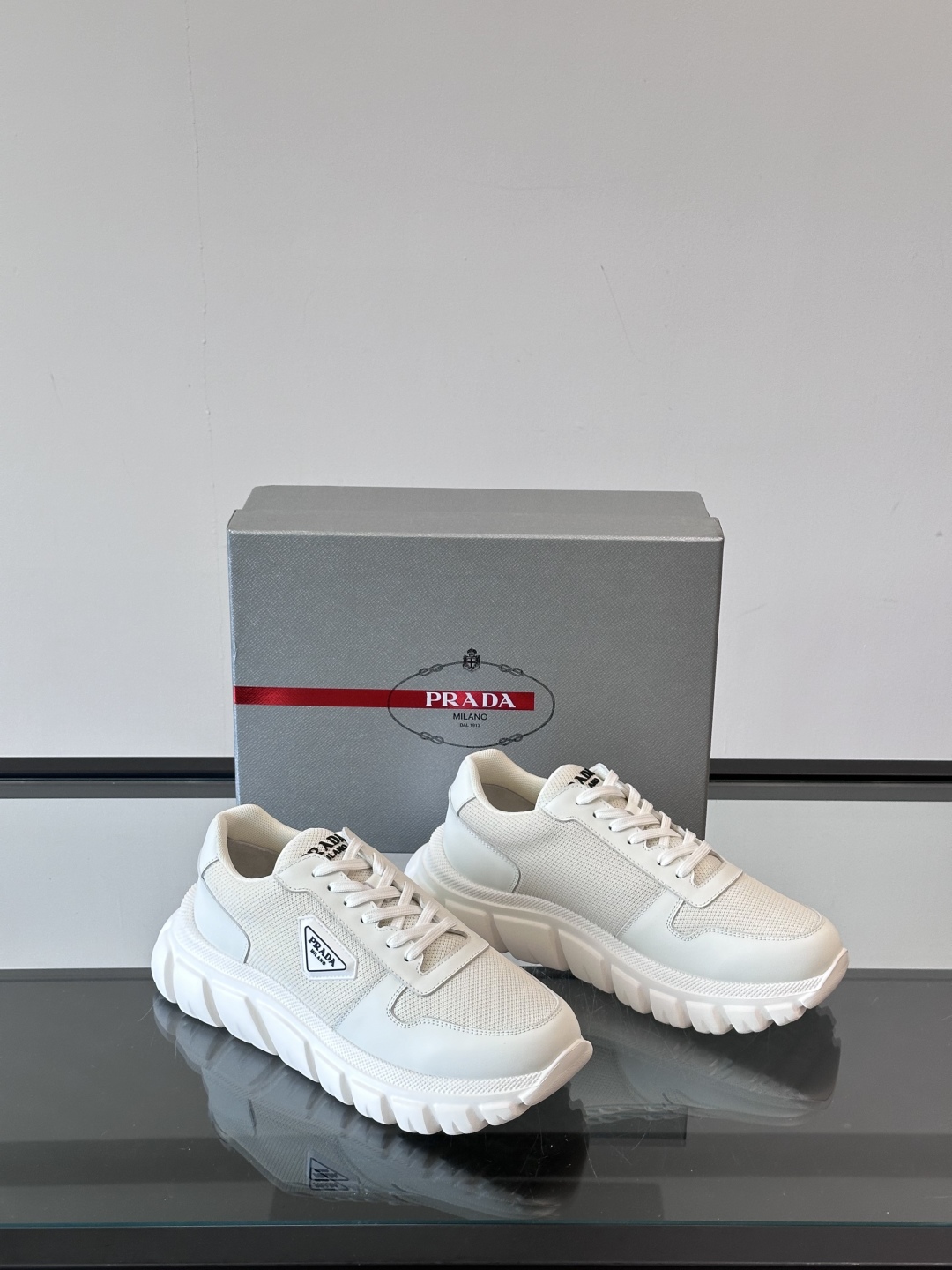 Prada Men's Nappa Leather Sneakers with Rubber Triangle Logo - Lightweight & Stylish 6 cmp i1754989466841 4391 0 4