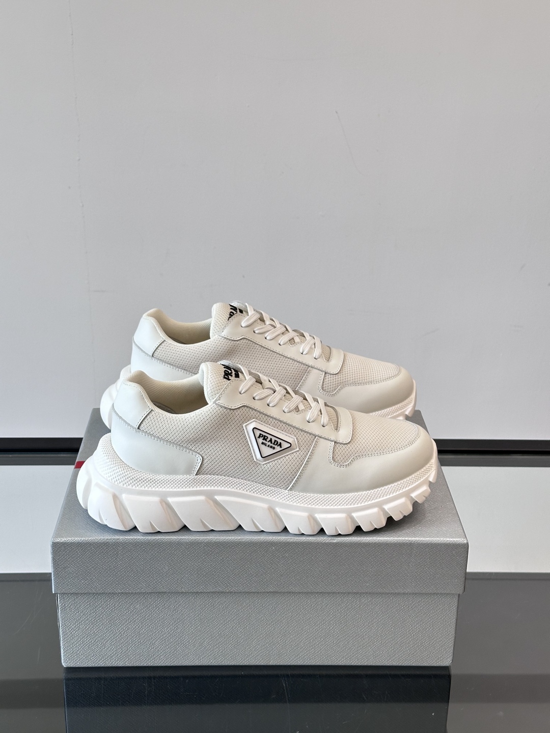 Prada Men's Nappa Leather Sneakers with Rubber Triangle Logo - Lightweight & Stylish 2 cmp i1754989468786 7474 0 0