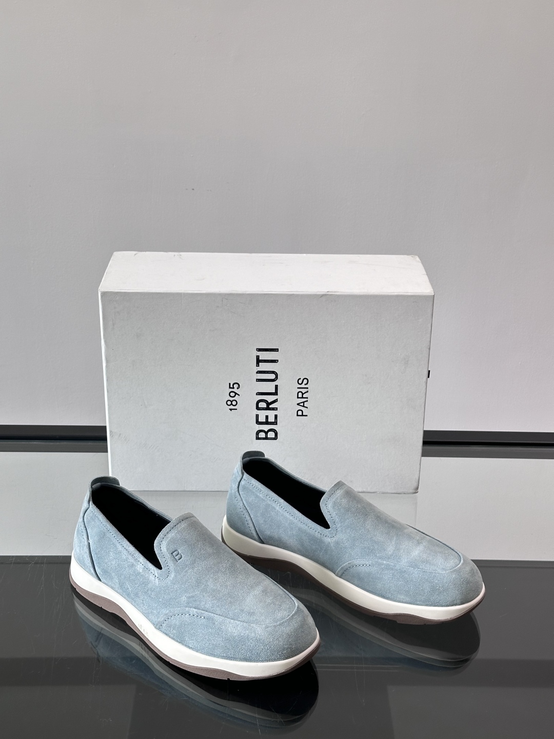 Berlut* 布鲁提 男士一脚蹬高端休闲鞋，官方最新新款 进口牛反绒材质 内里进口小牛皮 纯橡胶轻底 