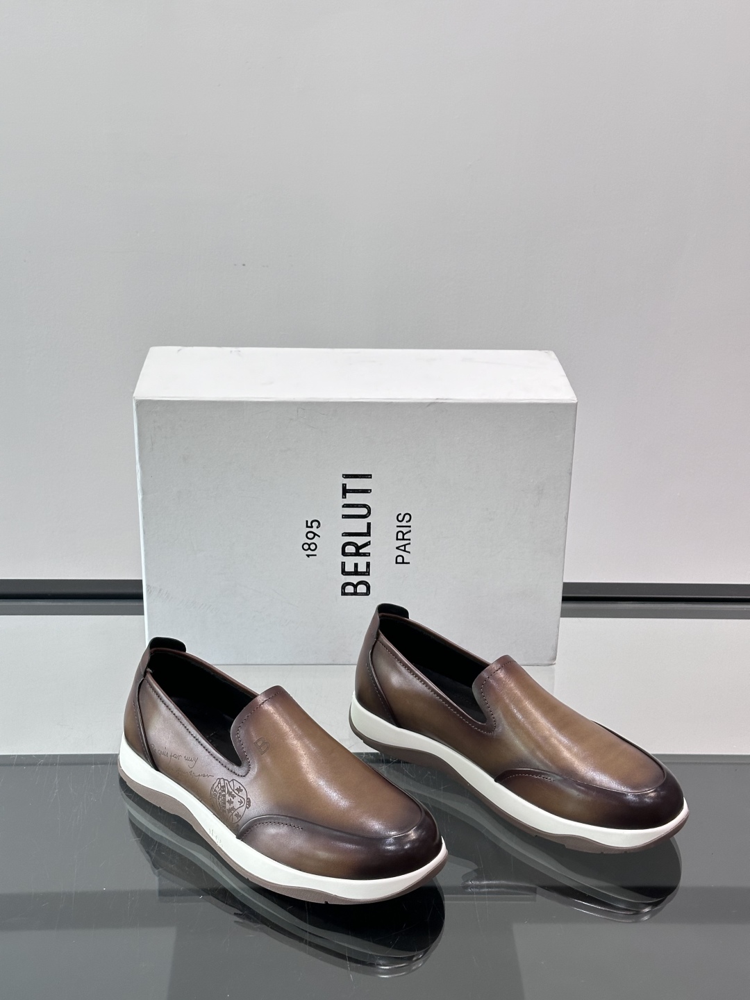 Berlut* 布鲁提 男士一脚蹬高端休闲鞋，官方最新新款 进口牛反绒材质 内里进口小牛皮 纯橡胶轻底 