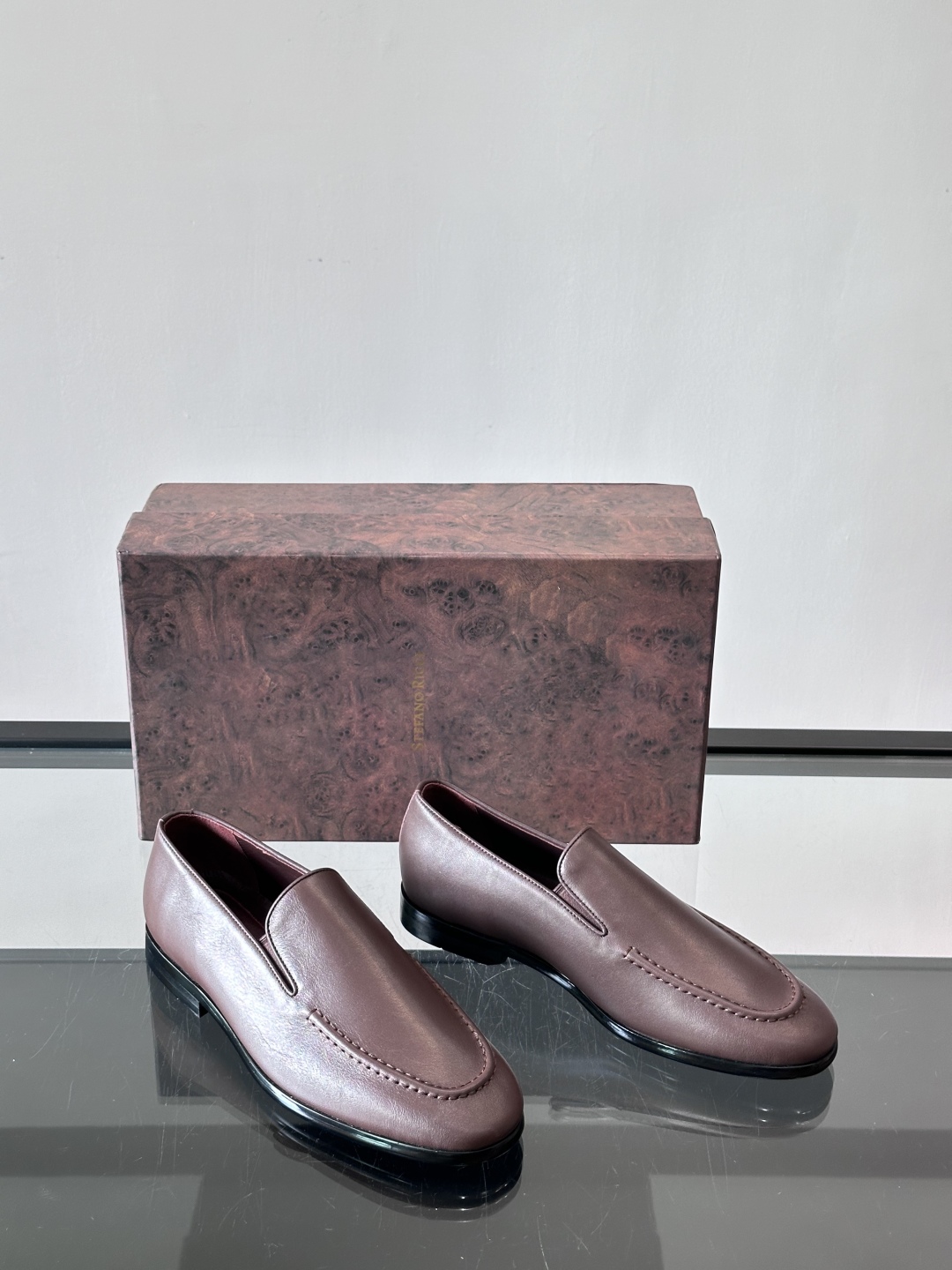 Stefano Ricci 史蒂芬高端奢侈品牌，男士乐福鞋👞，原版牛皮，质感高端细腻，内里全小牛皮面料，