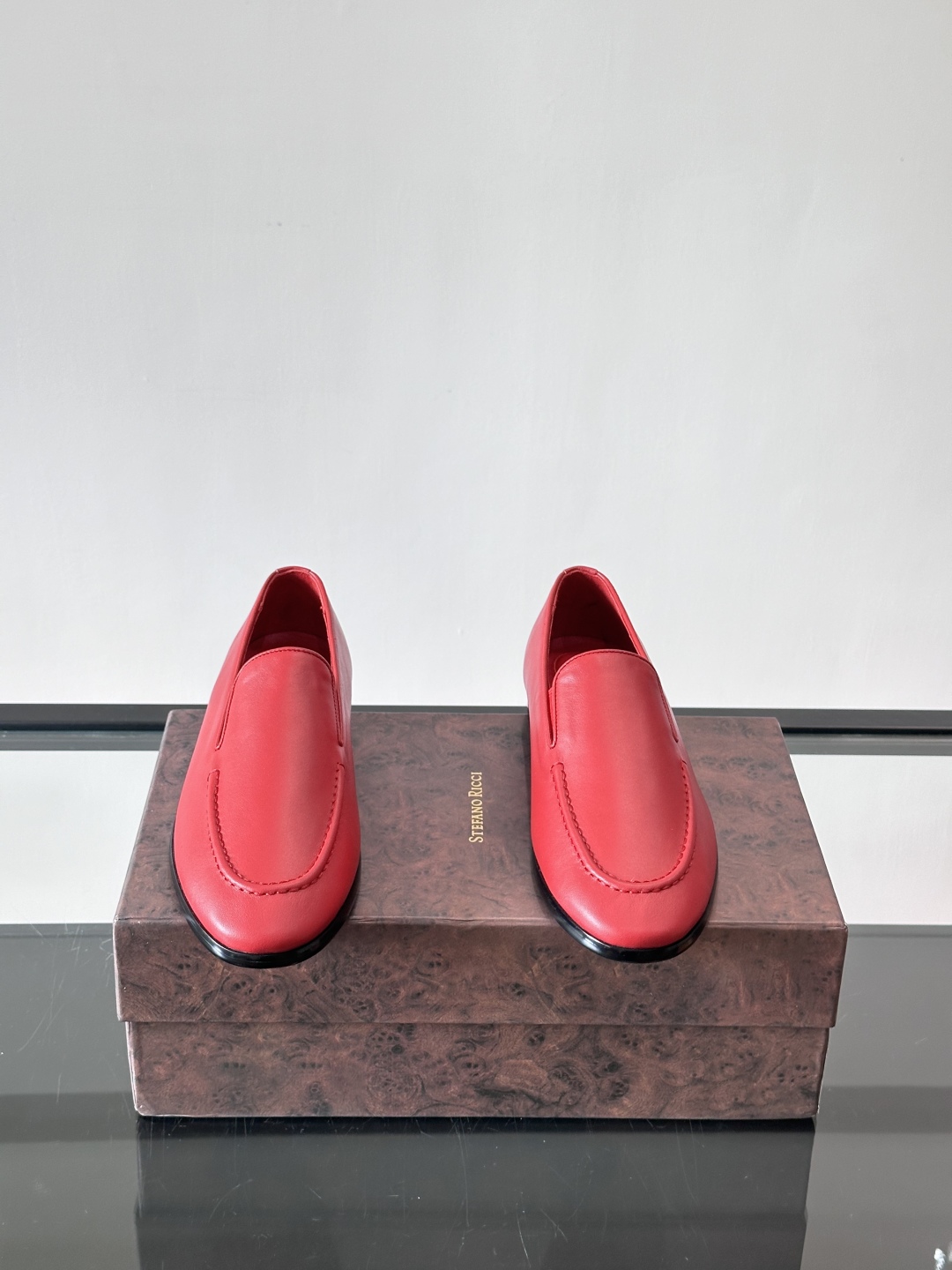 Stefano Ricci 史蒂芬高端奢侈品牌，男士乐福鞋👞，原版牛皮，质感高端细腻，内里全小牛皮面料，
