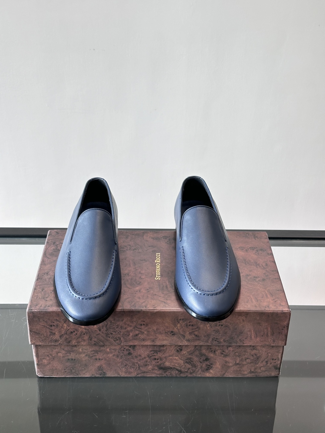 Stefano Ricci 史蒂芬高端奢侈品牌，男士乐福鞋👞，原版牛皮，质感高端细腻，内里全小牛皮面料，