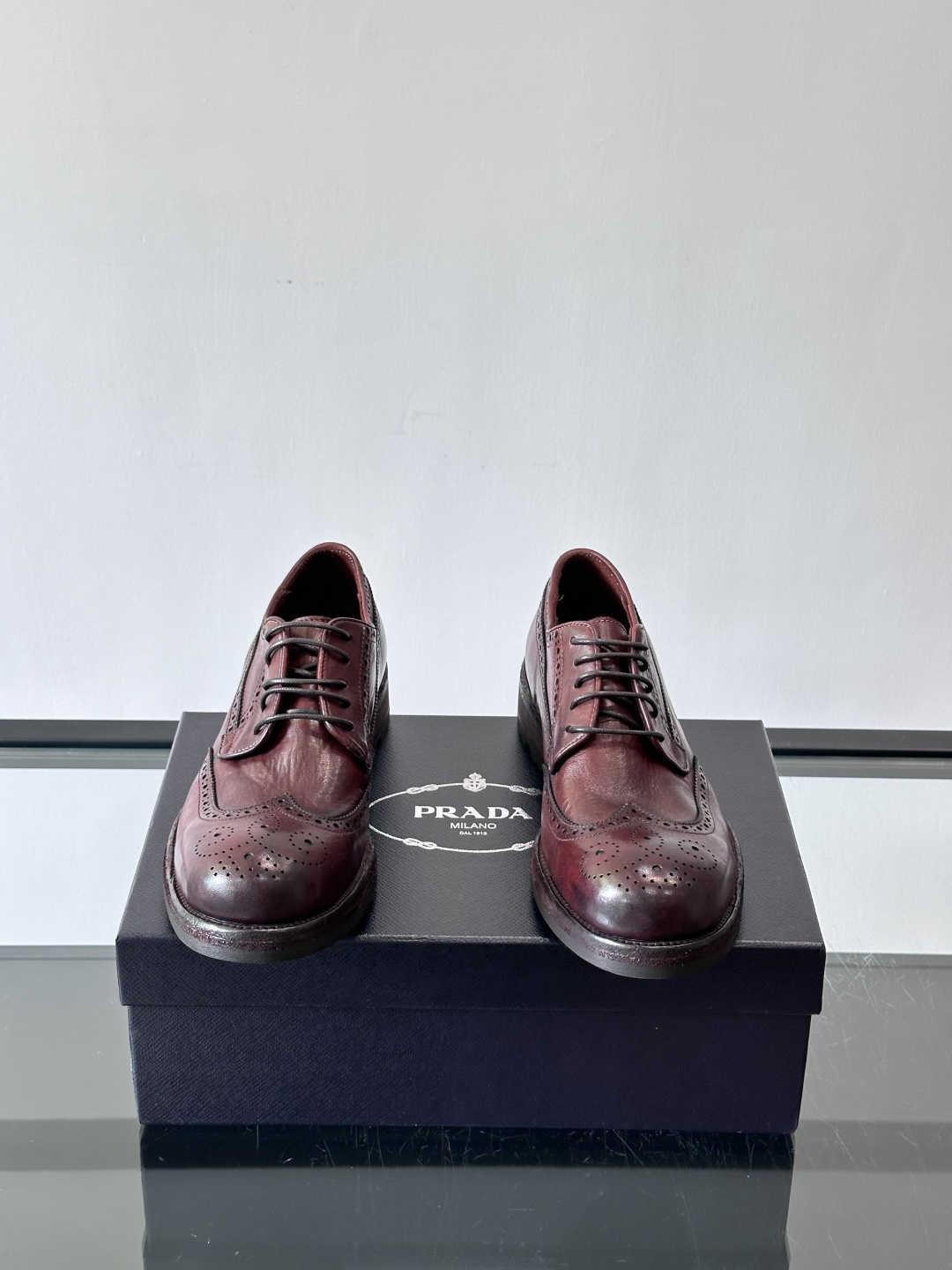 Prad* 男士水洗马皮🐎手工乐福鞋👞，猛货！水洗真皮夹层中底搭配橡胶外底皮鞋，款式新颖时尚，繁复鞋面里