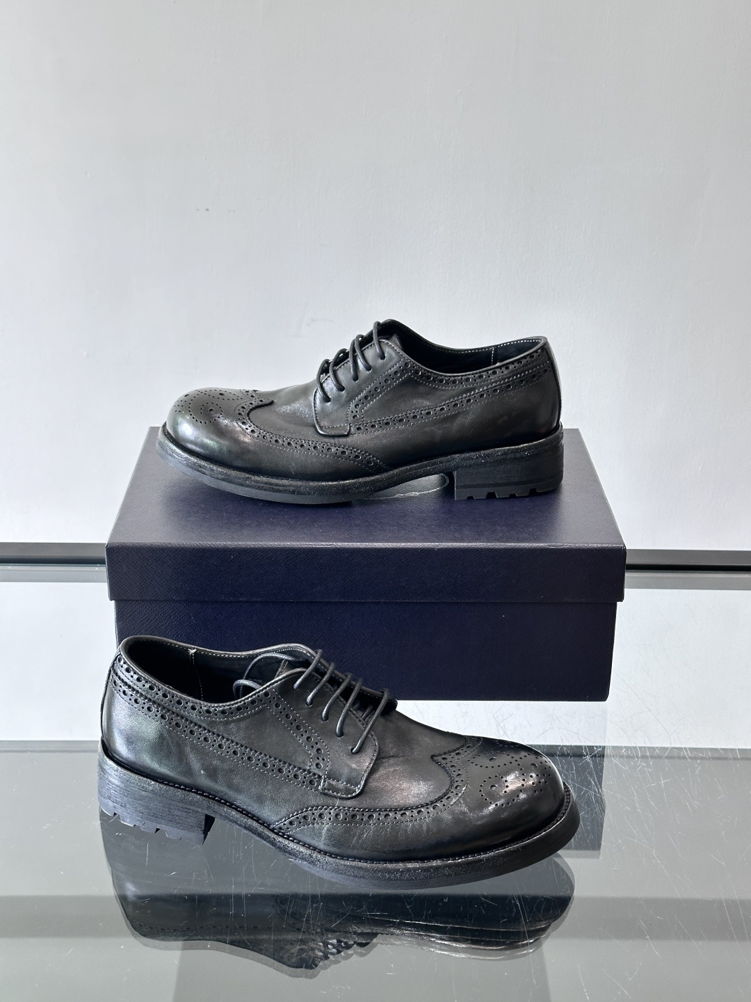 Prad* 男士水洗马皮🐎手工乐福鞋👞，猛货！水洗真皮夹层中底搭配橡胶外底皮鞋，款式新颖时尚，繁复鞋面里