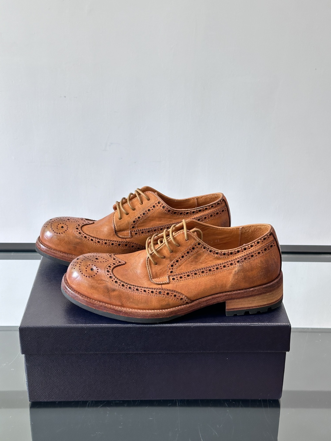 Prad* 男士水洗马皮🐎手工乐福鞋👞，猛货！水洗真皮夹层中底搭配橡胶外底皮鞋，款式新颖时尚，繁复鞋面里