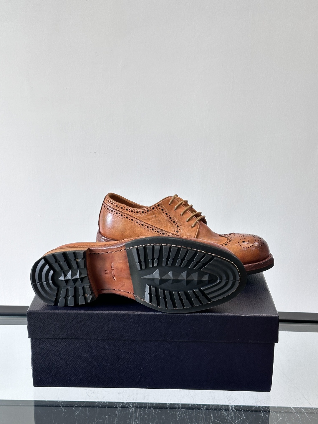 Prad* 男士水洗马皮🐎手工乐福鞋👞，猛货！水洗真皮夹层中底搭配橡胶外底皮鞋，款式新颖时尚，繁复鞋面里