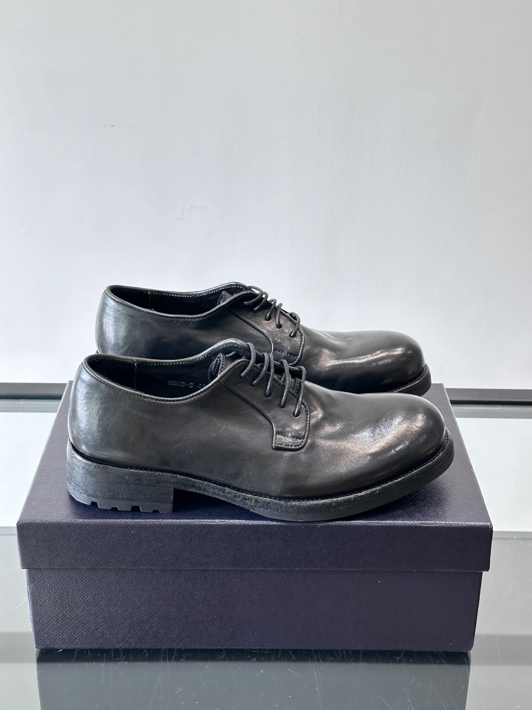 Prad* 男士水洗马皮🐎手工乐福鞋👞，猛货！水洗真皮夹层中底搭配橡胶外底皮鞋，款式新颖时尚，繁复鞋面里