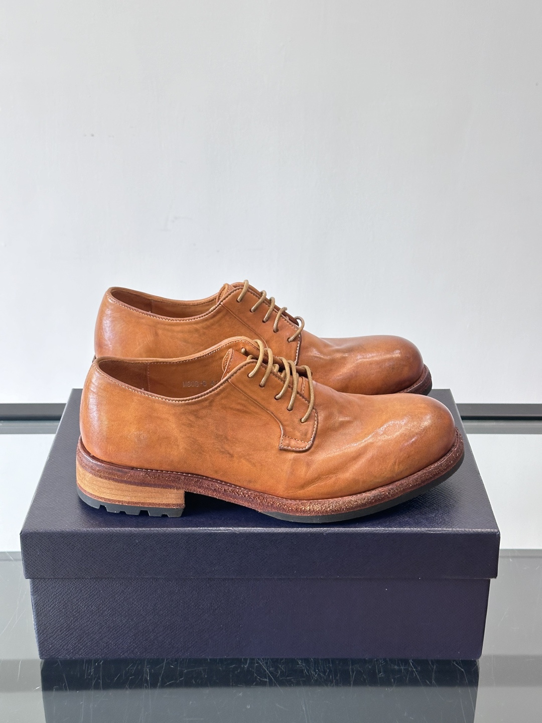 Prad* 男士水洗马皮🐎手工乐福鞋👞，猛货！水洗真皮夹层中底搭配橡胶外底皮鞋，款式新颖时尚，繁复鞋面里