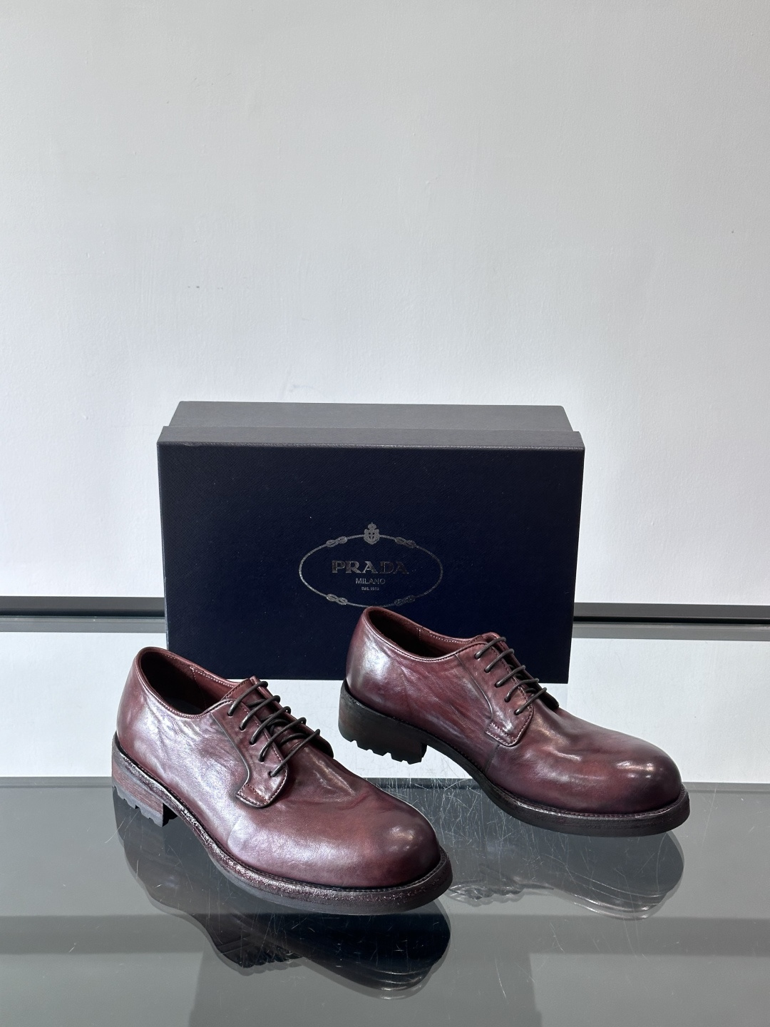 Prad* 男士水洗马皮🐎手工乐福鞋👞，猛货！水洗真皮夹层中底搭配橡胶外底皮鞋，款式新颖时尚，繁复鞋面里