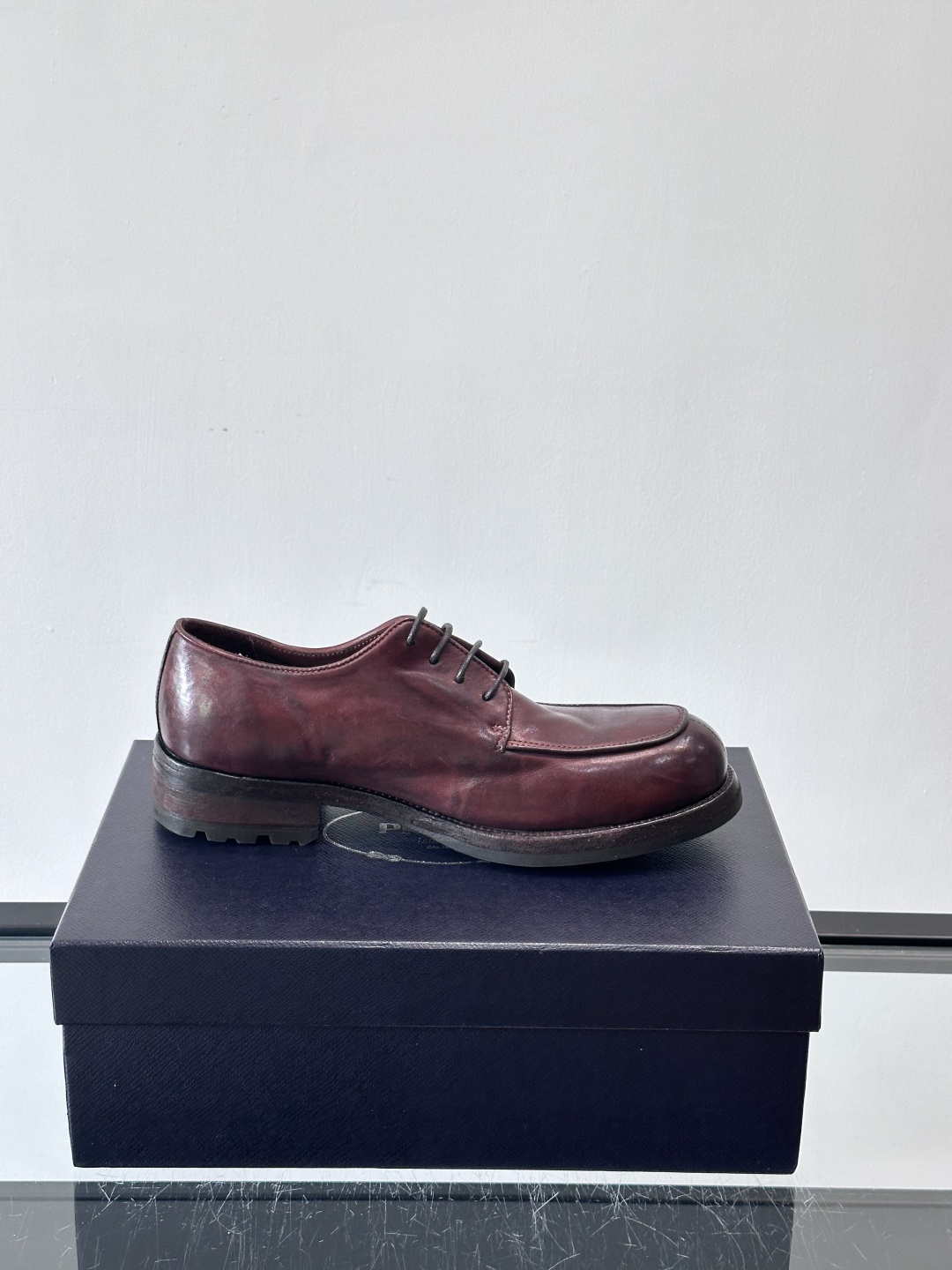 Prad* 男士水洗马皮🐎手工乐福鞋👞，猛货！水洗真皮夹层中底搭配橡胶外底皮鞋，款式新颖时尚，繁复鞋面里