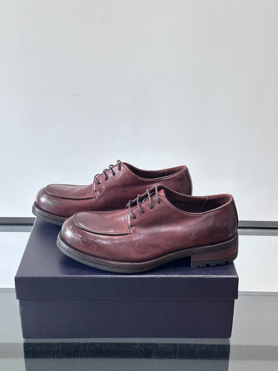 Prad* 男士水洗马皮🐎手工乐福鞋👞，猛货！水洗真皮夹层中底搭配橡胶外底皮鞋，款式新颖时尚，繁复鞋面里