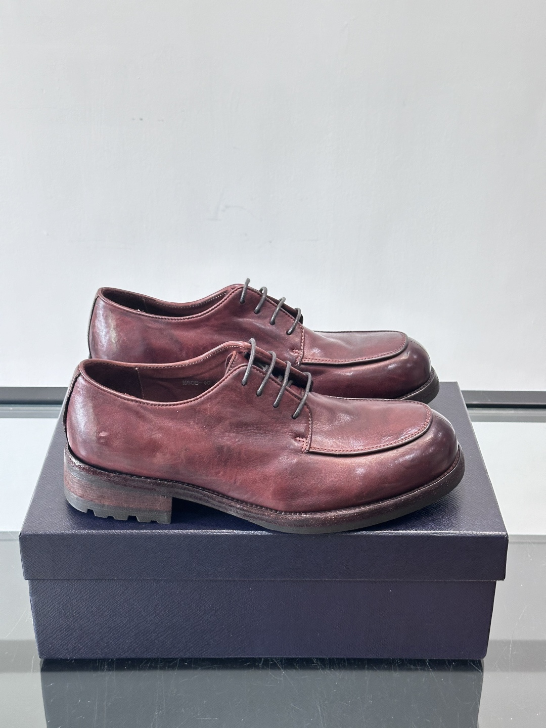 Prad* 男士水洗马皮🐎手工乐福鞋👞，猛货！水洗真皮夹层中底搭配橡胶外底皮鞋，款式新颖时尚，繁复鞋面里