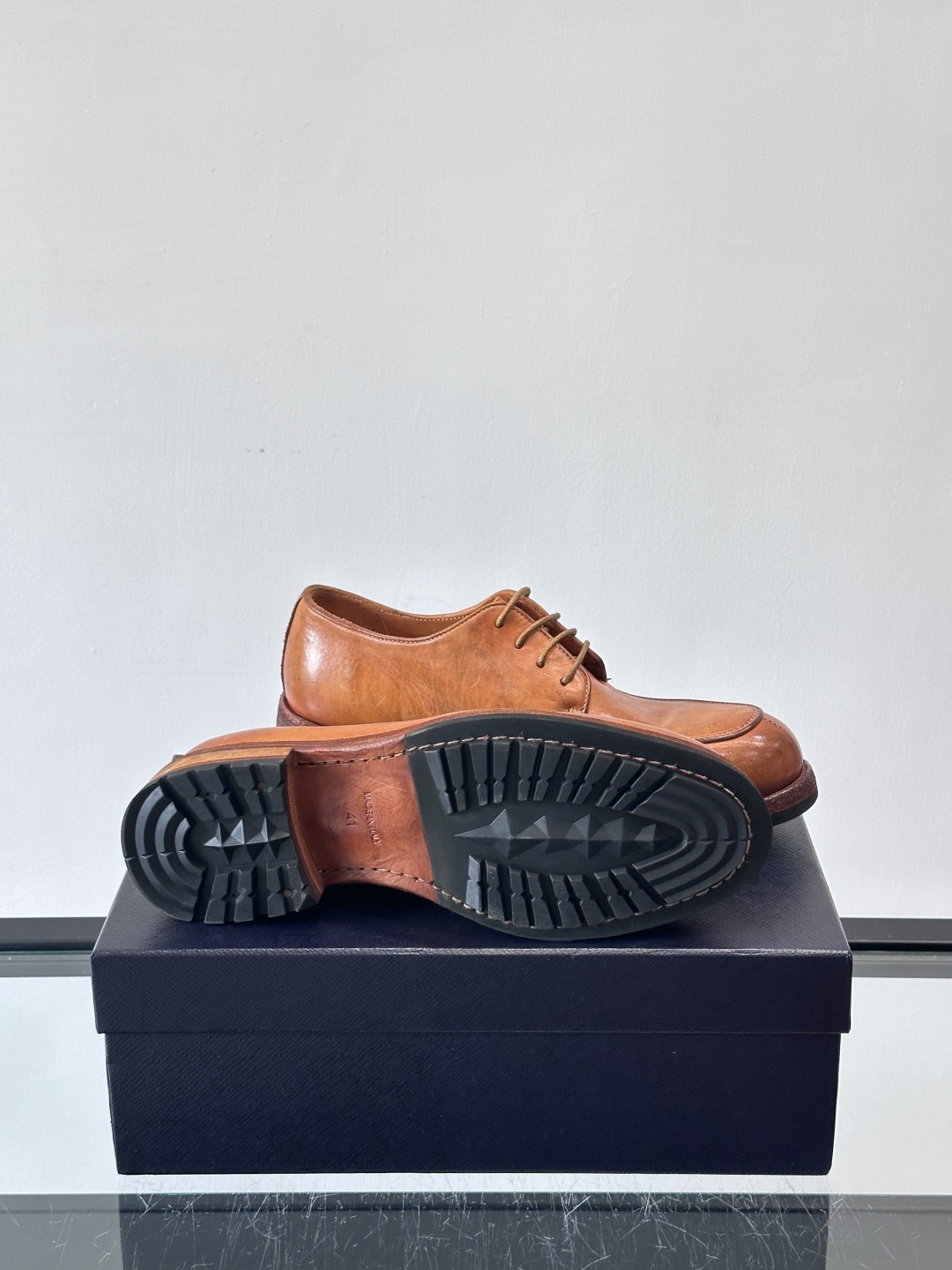 Prad* 男士水洗马皮🐎手工乐福鞋👞，猛货！水洗真皮夹层中底搭配橡胶外底皮鞋，款式新颖时尚，繁复鞋面里