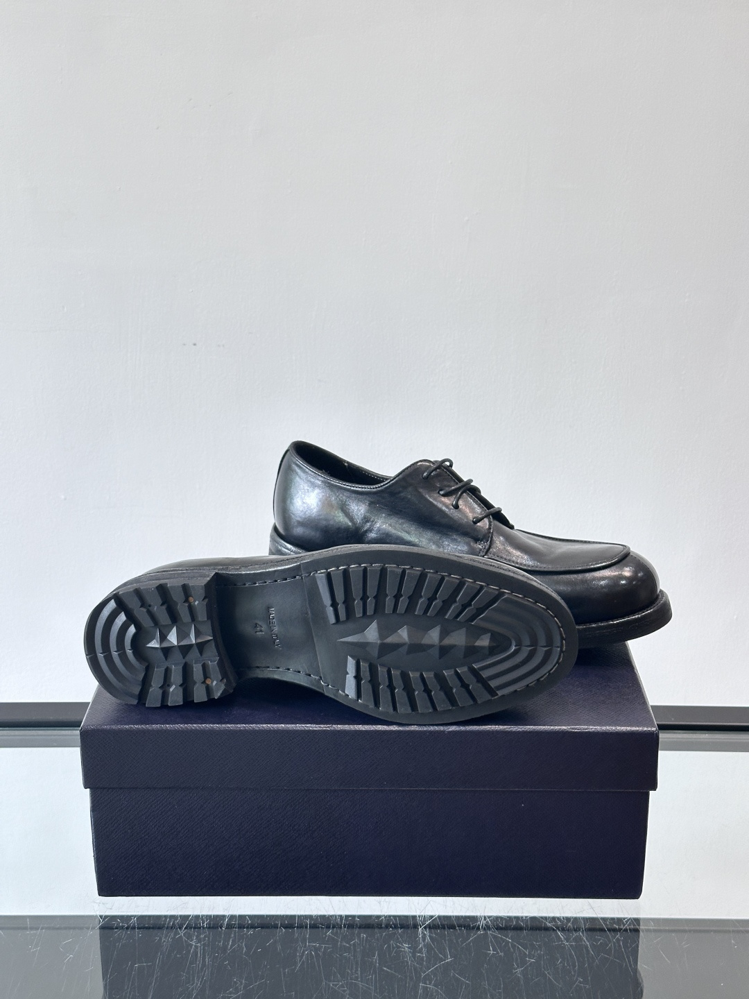 Prad* 男士水洗马皮🐎手工乐福鞋👞，猛货！水洗真皮夹层中底搭配橡胶外底皮鞋，款式新颖时尚，繁复鞋面里