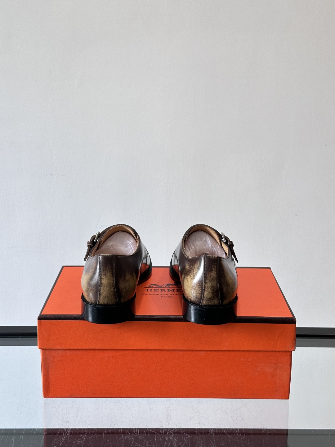 H爱马仕双扣孟克鞋，头层牛皮+金属扣带，质感细腻又耐用！圆头设计+经典缝线，低调优雅，商务休闲都能轻松驾