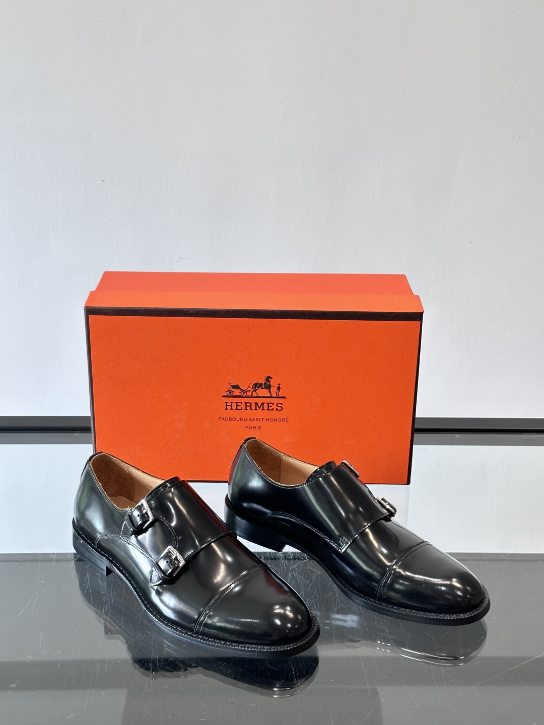 H爱马仕双扣孟克鞋，头层牛皮+金属扣带，质感细腻又耐用！圆头设计+经典缝线，低调优雅，商务休闲都能轻松驾