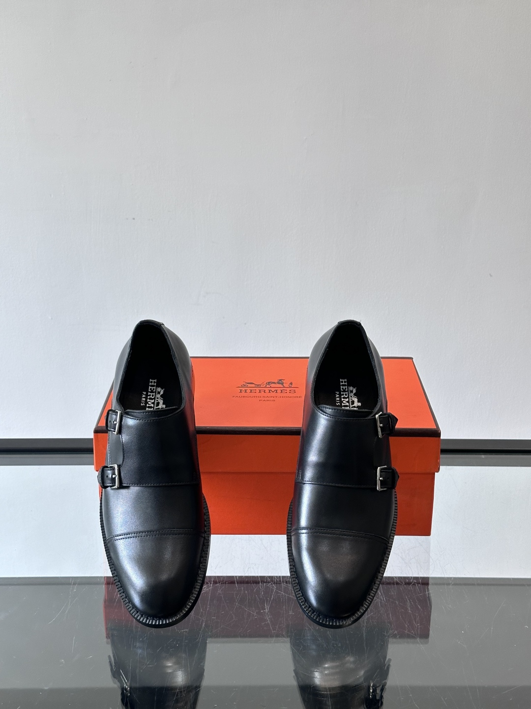H爱马仕双扣孟克鞋，头层牛皮+金属扣带，质感细腻又耐用！圆头设计+经典缝线，低调优雅，商务休闲都能轻松驾