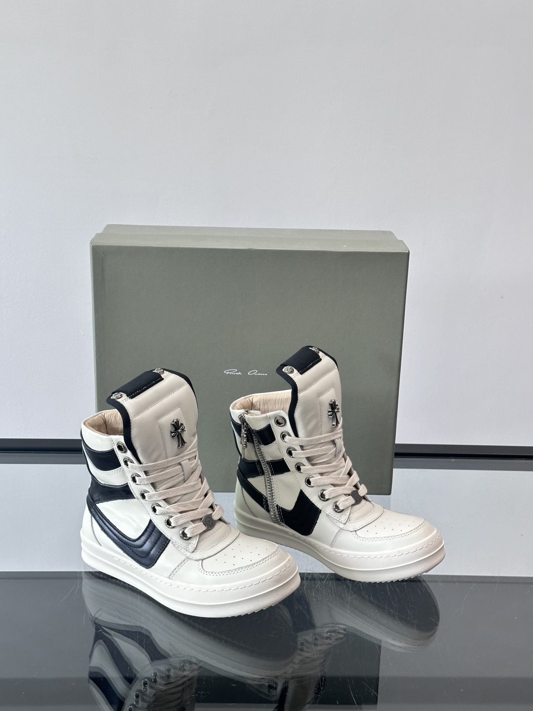 Rick Owens Chrome Hearts High-Top Sneakers - Black & White, Iconic Design 6 cmp i1761413733717 3718 0 4