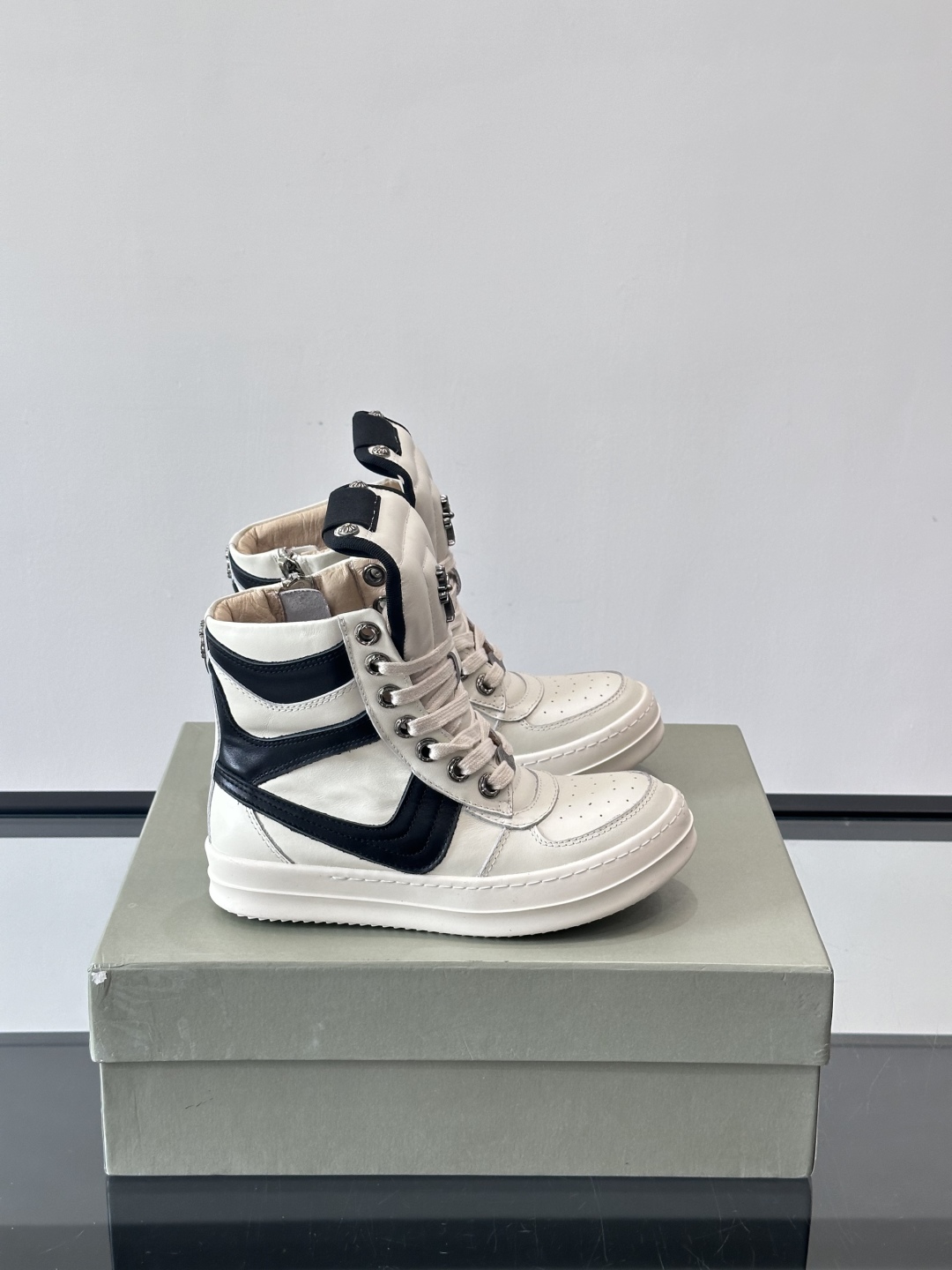 Rick Owens Chrome Hearts High-Top Sneakers – Black & White, Iconic Design
