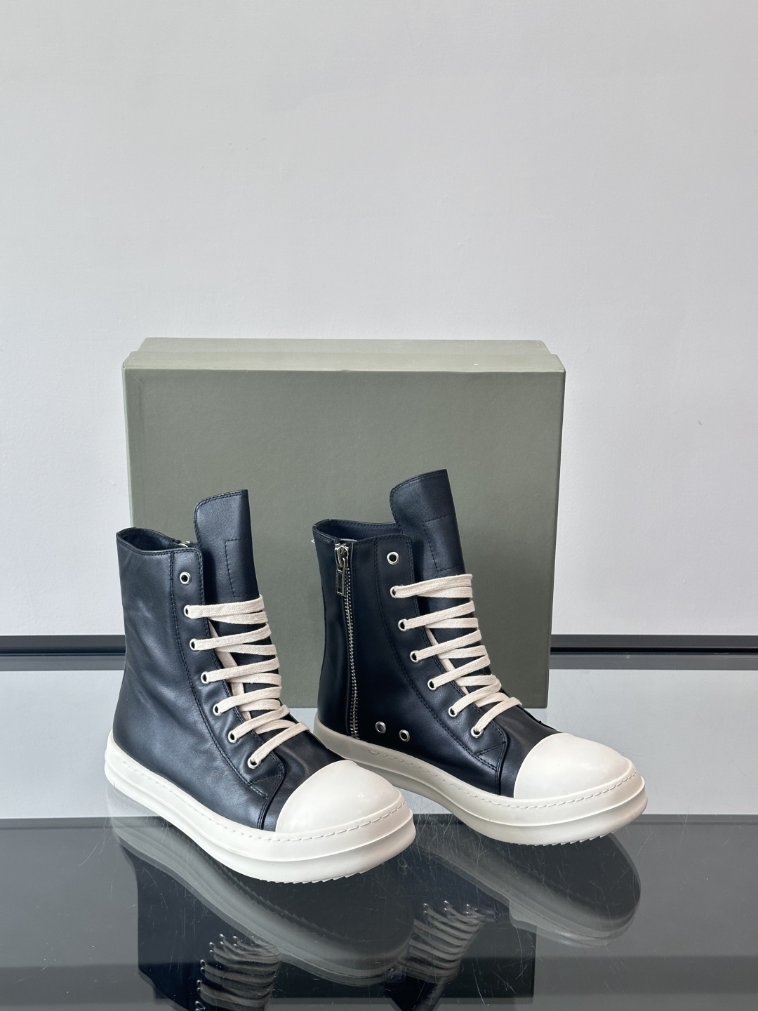 Rick Owens High-Top Sneakers: Black Leather Platform Shoes for Men & Women 6 cmp i1761417093812 4186 0 4
