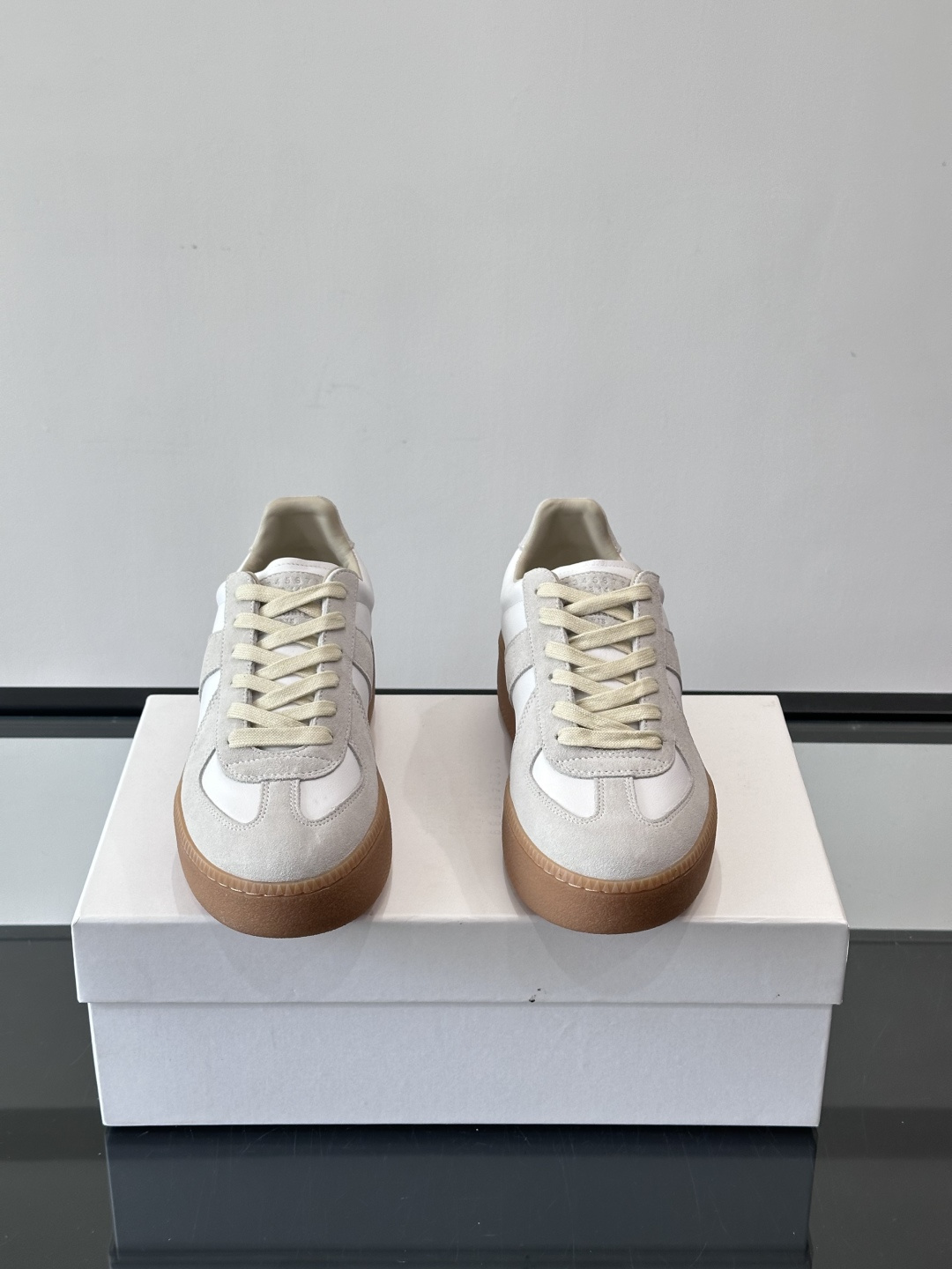 Maison Margiela MM6厚底德训鞋，经典T形真皮拼接，头层牛皮+高丝光牛皮，柔软细腻又透气