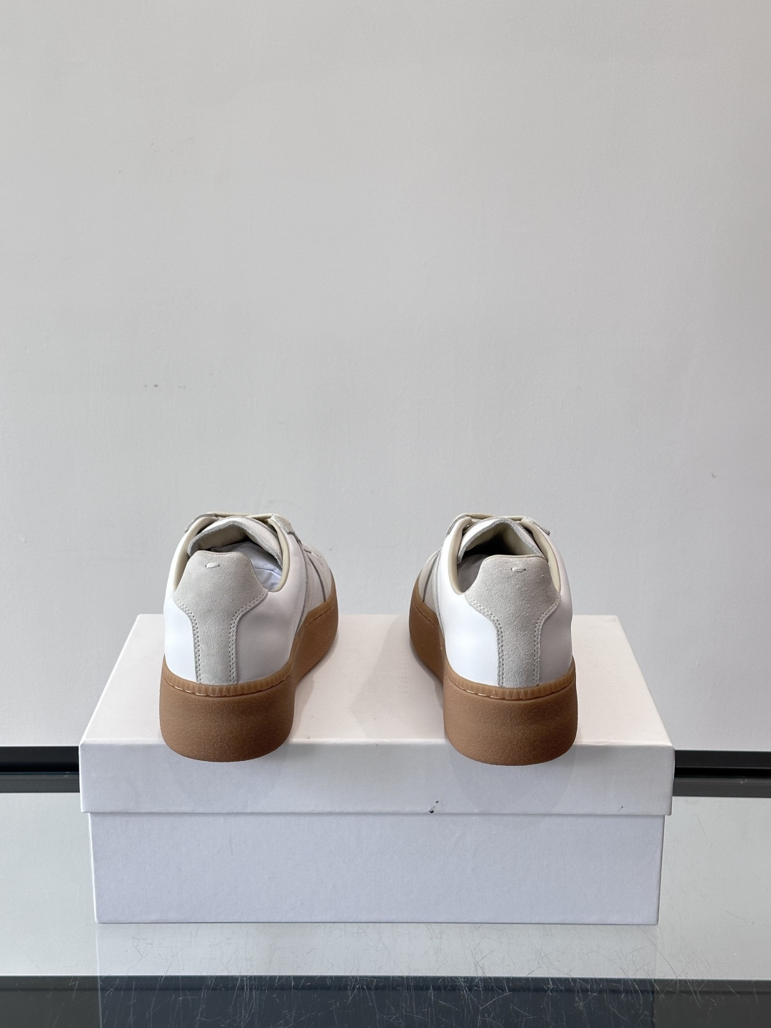 Maison Margiela MM6厚底德训鞋，经典T形真皮拼接，头层牛皮+高丝光牛皮，柔软细腻又透气