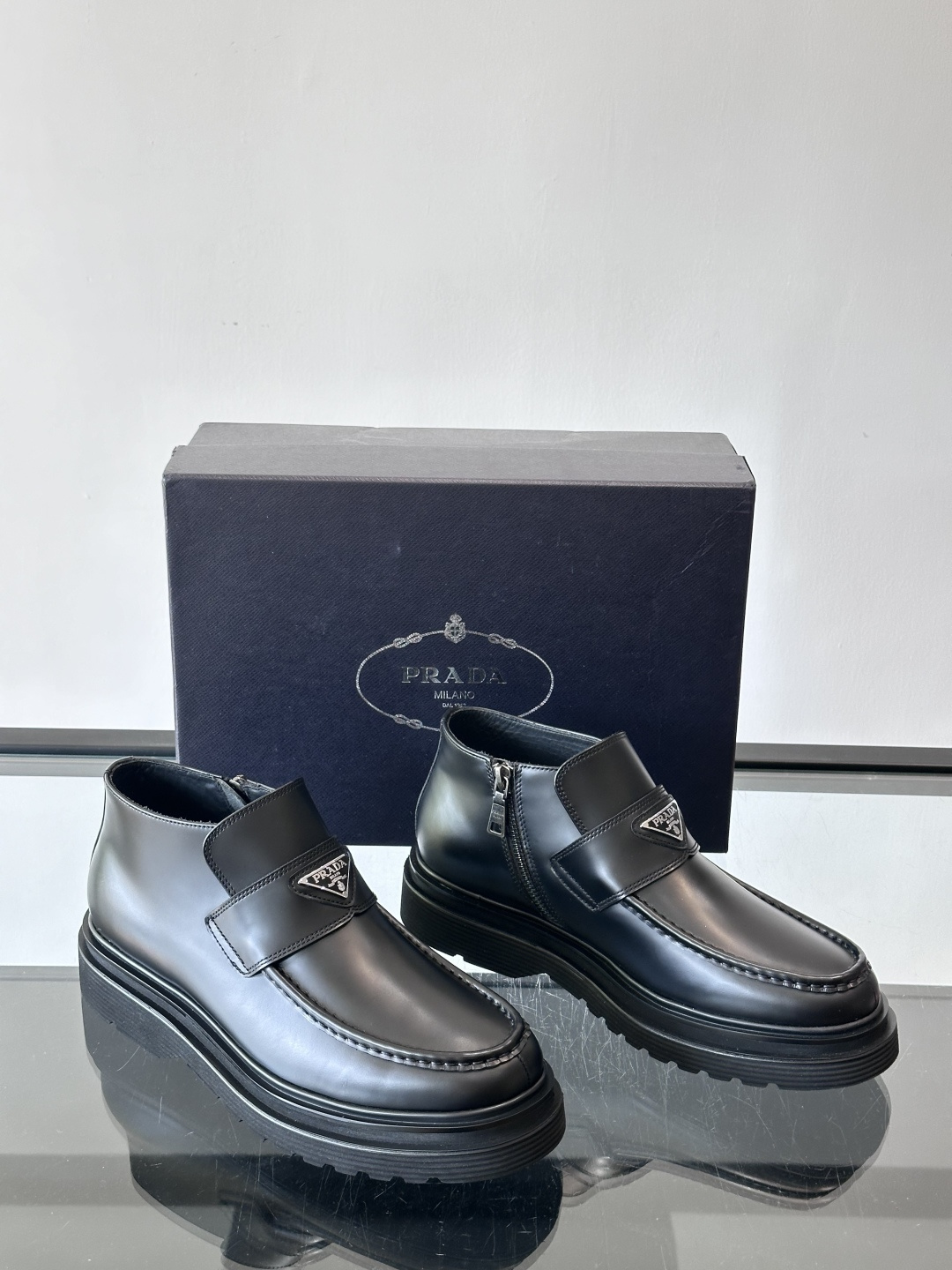 Prada Men's High-Top Boots - Handmade Italian Leather, Rubber Sole, Sizes 39-44 6 cmp i1763196649333 8823 0 4