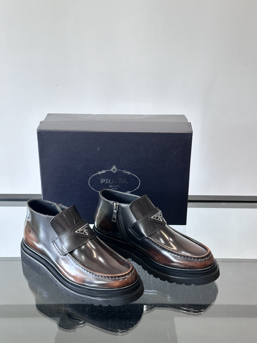 Prada Men's High-Top Boots - Handmade Italian Leather with Rubber Sole 6 cmp i1763196728503 9326 0 4