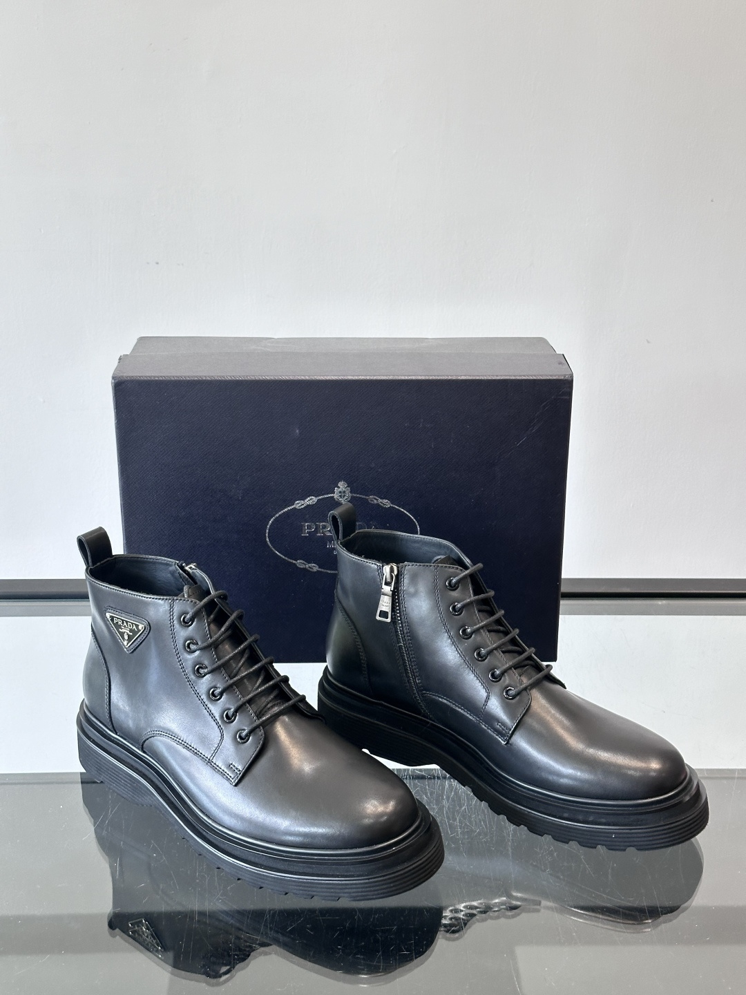 Prada Leather Ankle Boots for Men - Business Casual, Durable Rubber Sole 6 cmp i1763300552553 2191 0 4