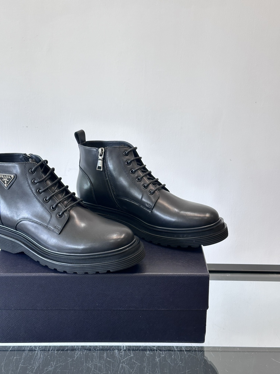 Prada Leather Ankle Boots for Men - Business Casual, Durable Rubber Sole 9 cmp i1763300552559 1983 0 7