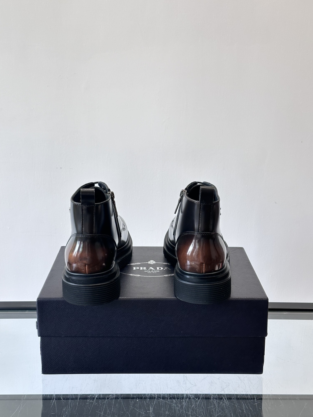 Prada Men's Leather Ankle Boots - Lace-up & Zipper Closure, Black, Size 39-44 8 cmp i1763300605485 5302 0 6