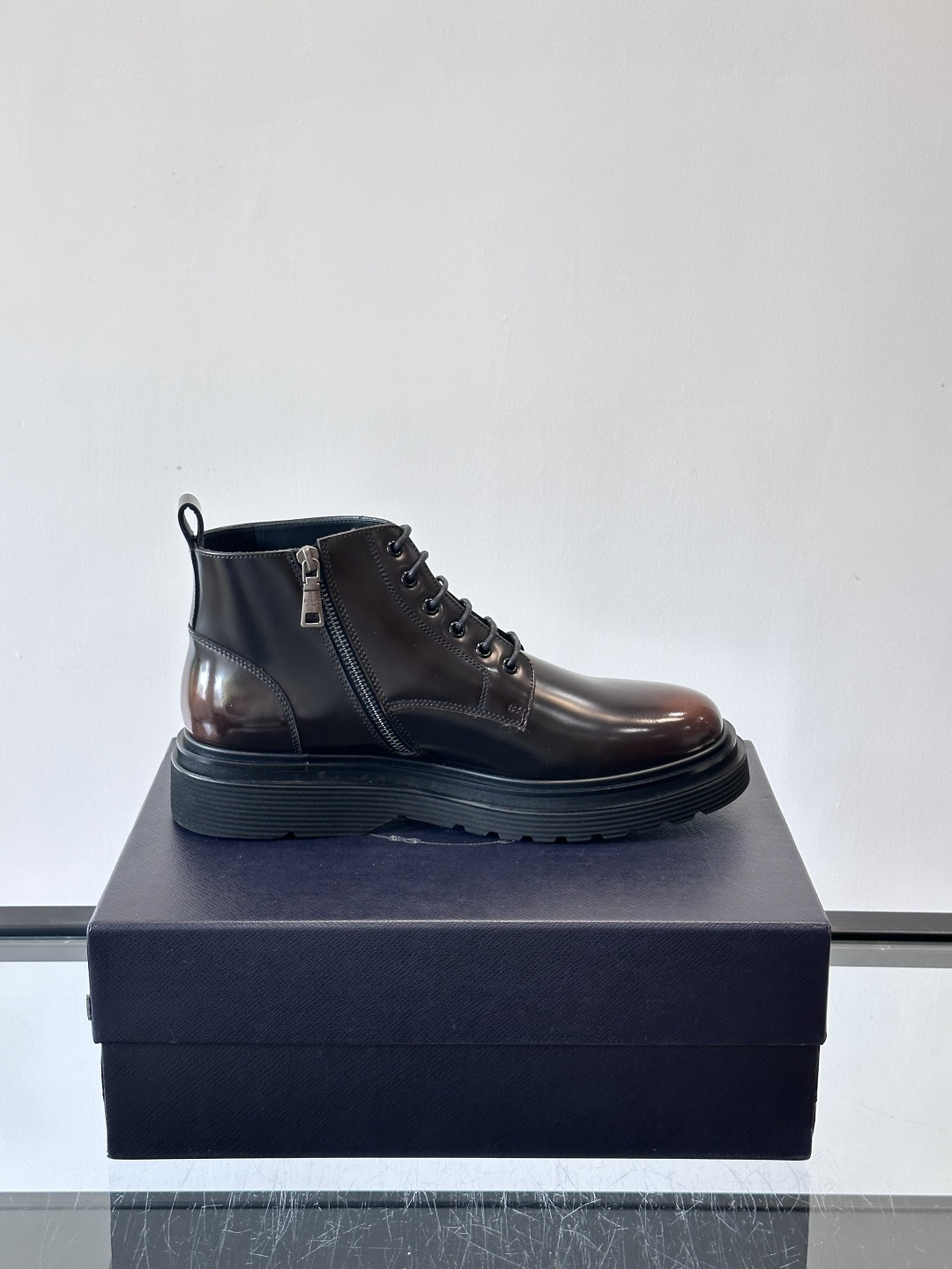 Prada Men's Leather Ankle Boots - Lace-up & Zipper Closure, Black, Size 39-44 7 cmp i1763300640659 7276 0 5