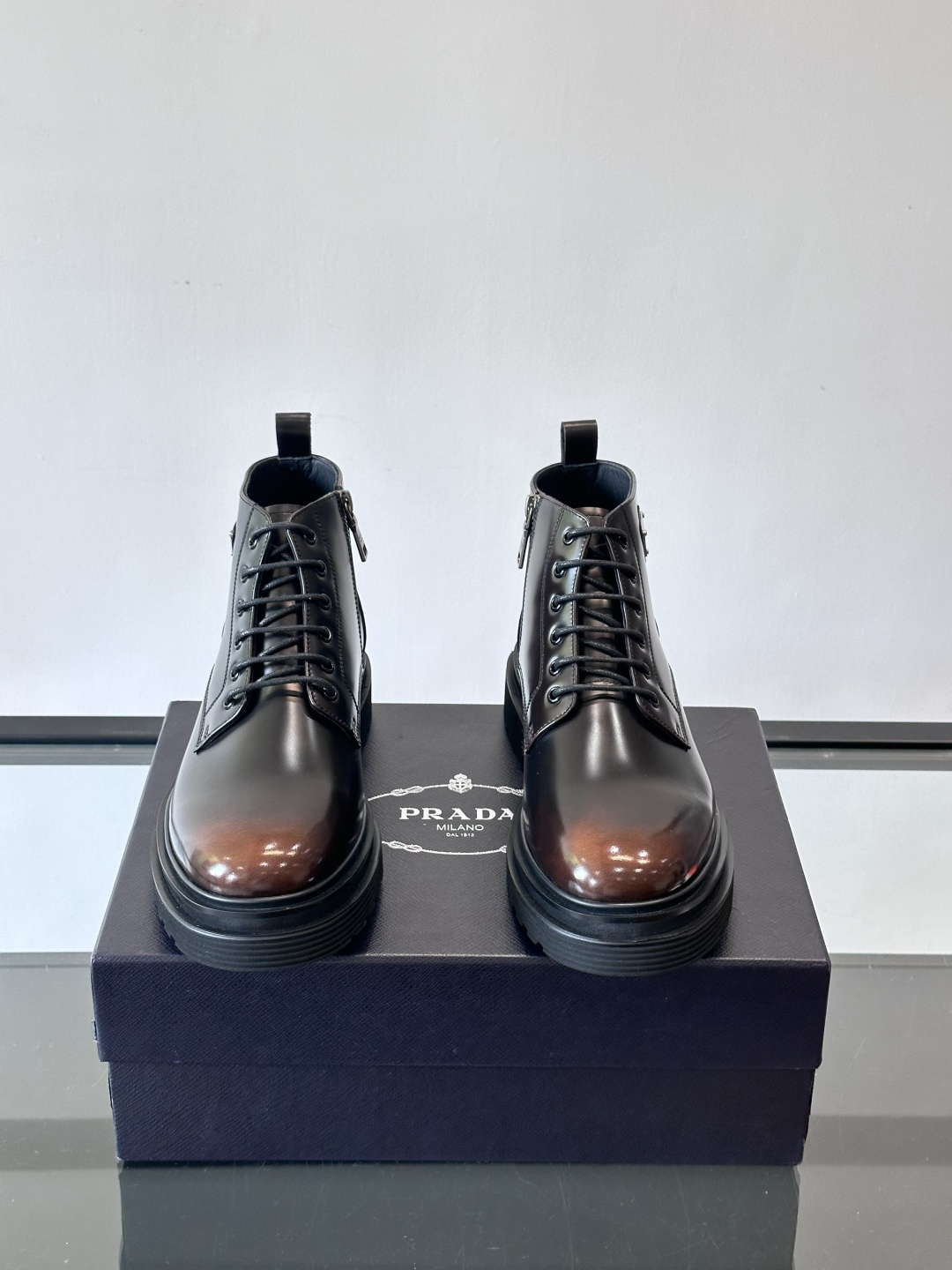 Prada Men's Leather Ankle Boots - Lace-up & Zipper Closure, Black, Size 39-44 3 cmp i1763300640740 4407 0 1