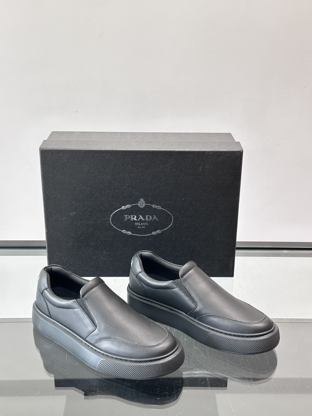 Prada Men's Leather Slip-On Loafers Sneakers - Modern & Comfortable 6 cmp i1763301869340 9774 0 4