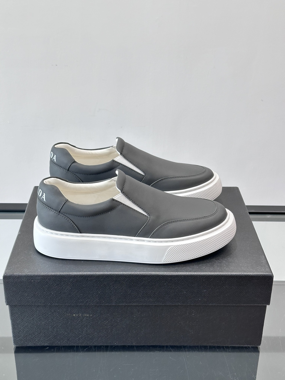 Prada Leather Loafers: Slip-On Style, Comfort & Iconic Logo Detail, Sizes 38-45