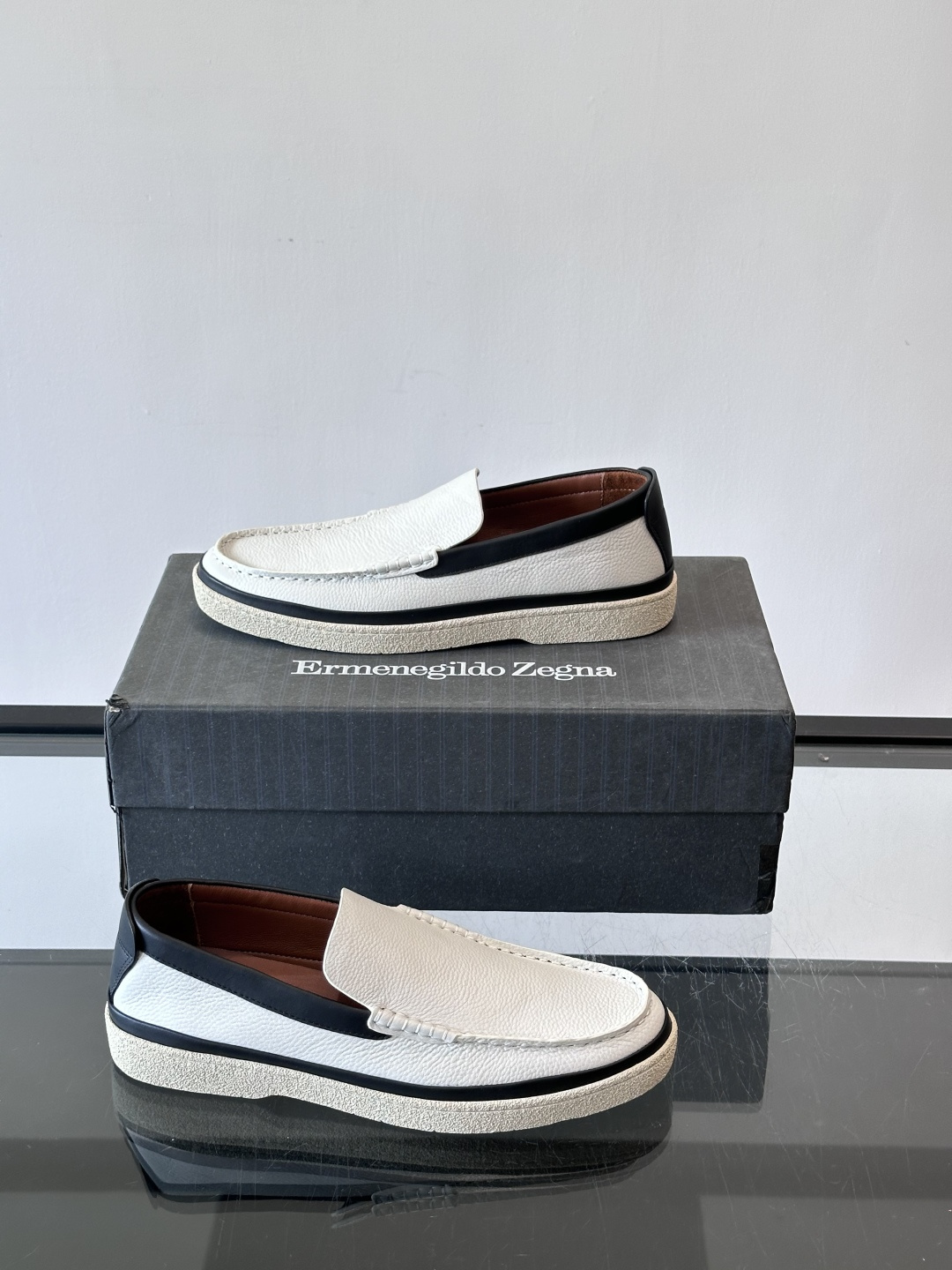 Zegna杰尼亚休闲乐福男鞋 👞！采用小牛皮面 羊皮内里及鞋垫 橡胶大底车线缝合空胶做法 面料柔软舒适又