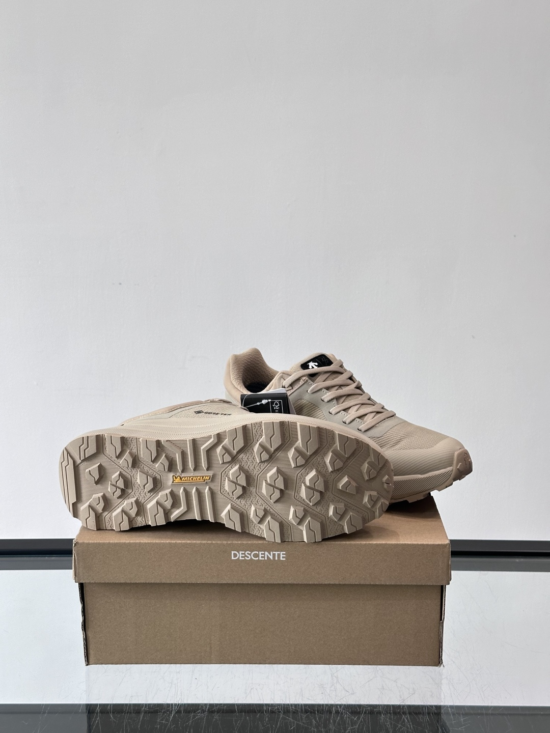 迪桑特DUALIS GTX休闲鞋，简约设计，GORE-TEX防水透气，米其林鞋底抓地力强又耐磨。鞋面网布