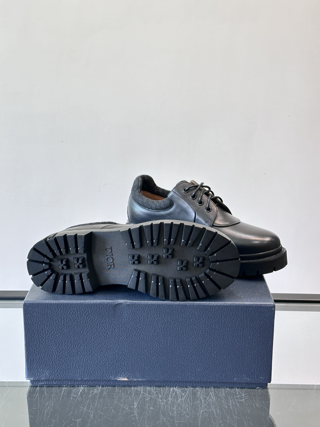Dior 2026春季ExPlor德比鞋，黑色皮革+Oblique印花拼接，细节满分！厚底橡胶鞋底，防滑